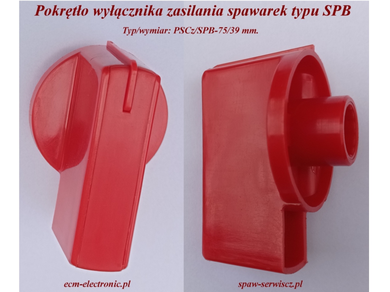 Pokrętło czerwone wyłącznika zasilania spawarek typu SPB